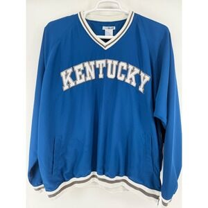 University Kentucky Wildcats Vintage NCAA Pullover Jacket Mens XL Blue Side Zips